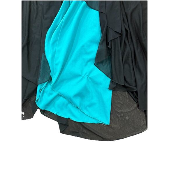 Vintage Y2K City Triangles Green Black High Low Halter Dress Whimsigoth Womens M - Picture 5 of 8